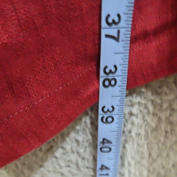 Soft Surrounding Shirt Dress Medium Petite Red Linen Short Sleeve Remi Gauze - Picture 7 of 7